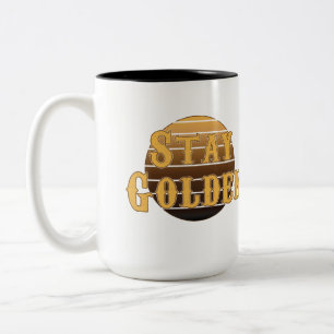 Ouro vintage caneca de café de dois tons