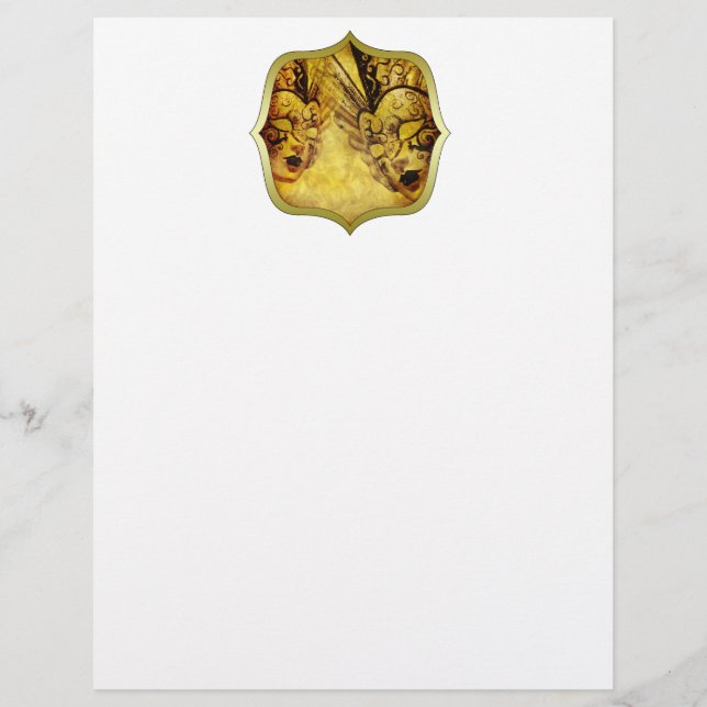 Ouro Vintage Máscaras venezianas (Frente)