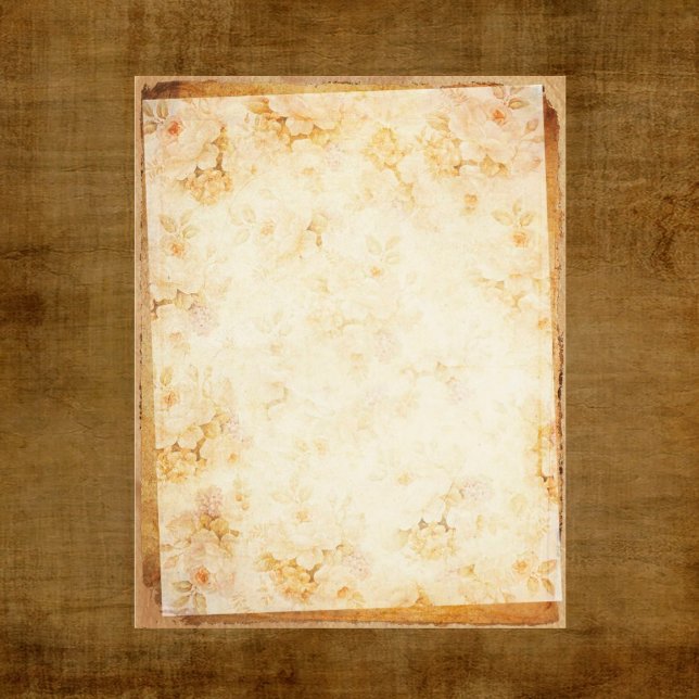 Ouro Vintage - Papel Scrapbook Floral (Criador carregado)