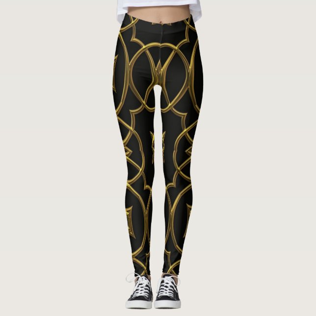 Ouro Warrior Princesa Leggings (Frente)