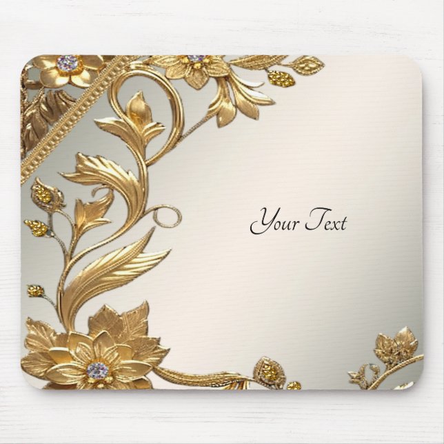 Ouro Wavy Sai Floral Mousepad (Frente)