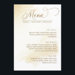 Ouro Yellow Watercolor Elegant Wedment Menu<br><div class="desc">Cartão Elegante de Menu Casamento com delicado ouro amarelo de lavagem com aquarela e belos detalhes de caligrafia manuscrita e tipografia de bloco. Um talento elegante, limpo e simples. Capacidade de adicionar os seus próprios detalhes de menu. Se necessário, você pode ajustar espaço, tamanho ou estilo do texto selecionando personalizar...</div>