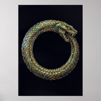 Ouroboros — Poster Rúnico Símbolo da Serpente Anti