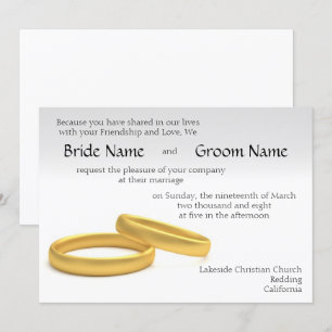 Ouros Anéis Convite de Casamento