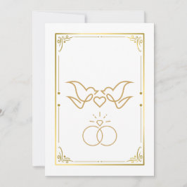 Ouros e anéis - Convite para Casamento Elegante
