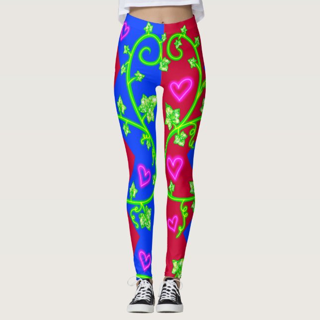 Ouros Vermelhos e Azuis do Halloween e Leggings de (Frente)