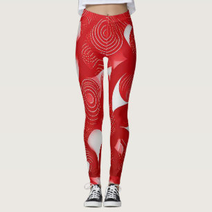 Ousado e Dinâmico: Leggings Abstratas Vermelhas e