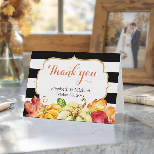 Outono Abóbora Folhas de Bordo Agradecimento (Criador carregado)