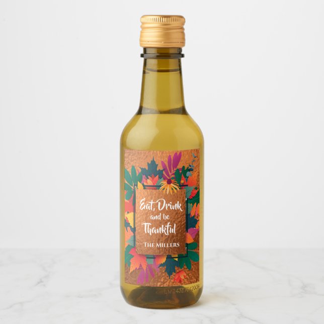 Outono Ação de Graças Folhas de Outono em Cobre (Frente)