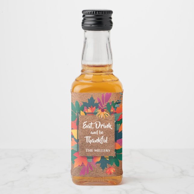 Outono Ação de Graças Folhas em Couro (Frente)