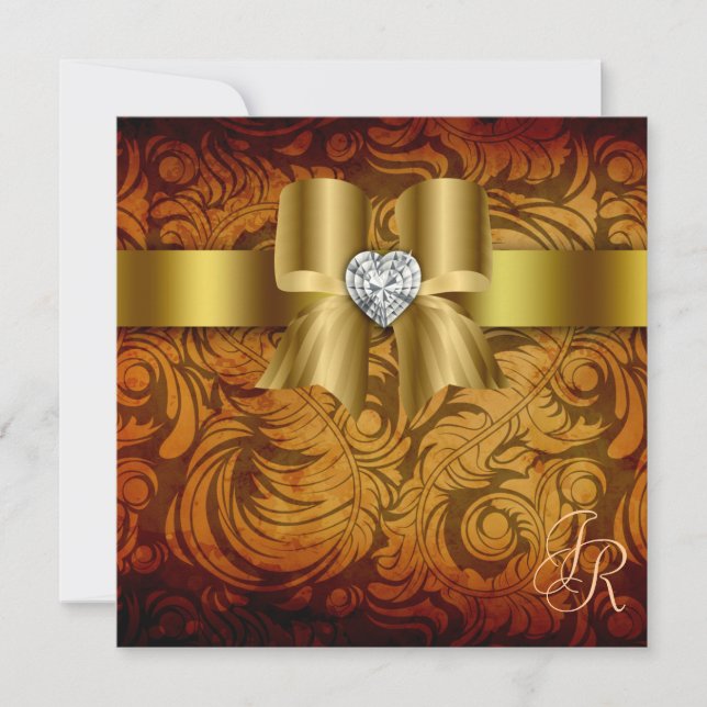 Outono do Arco de Convite para Casamento vintage (Frente)