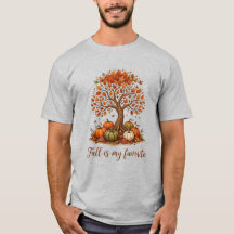 Outono é meu favorito - Camiseta de Árvore Outonal