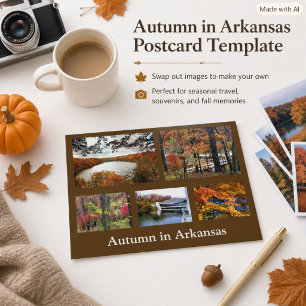 Outono em Arkansas Cartão Postal de Viagem Sazonal