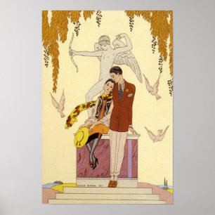 Outono em França Art Deco Poster