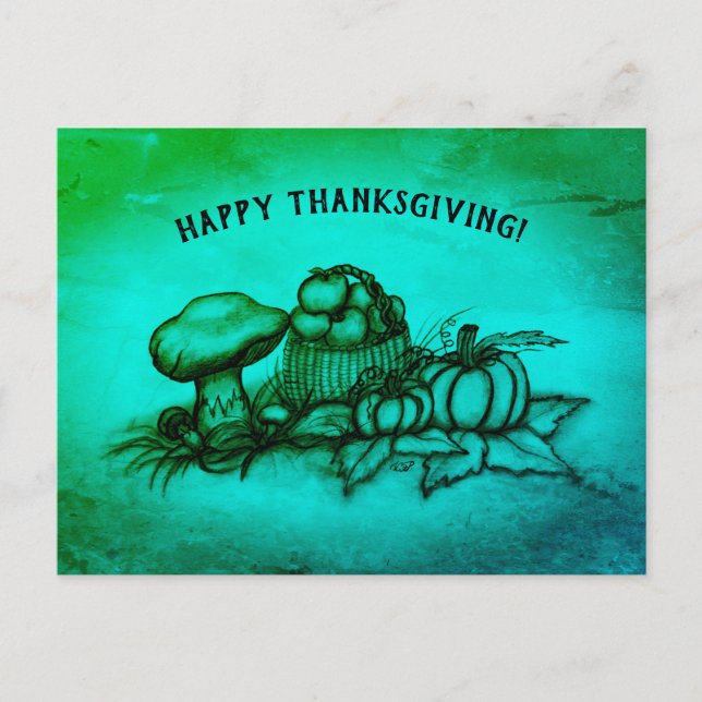 Outono, Feliz Ação de Graças! Cartão Postal (Frente)