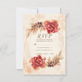 Outono Floral Aquarela Casamento Resposta Convite