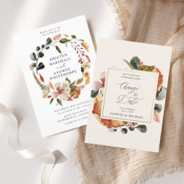 outono floral elegante Alterar o Convite de Data