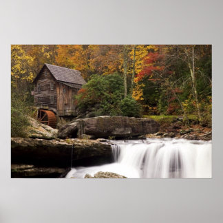 Outono Na Impressão De Grist Mill