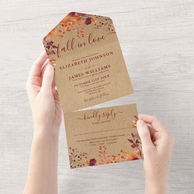 outono Russo Queda Floral No Casamento De Amor (Aba destacável)