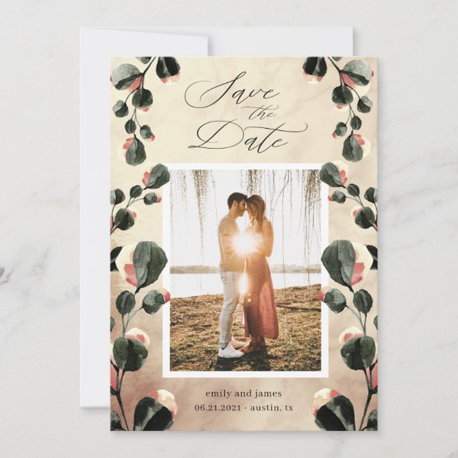 Outono sentir tons de outubro Foto salvar cartão d (Frente)