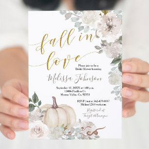 Outono White Pumpkin outono in Love convite