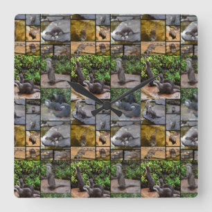 Outra Colagem De Fotos, Relógio De Parede Quadrad