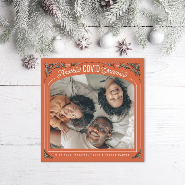 Outro Cartão de Férias de Natal Holly COVID (Criador carregado)