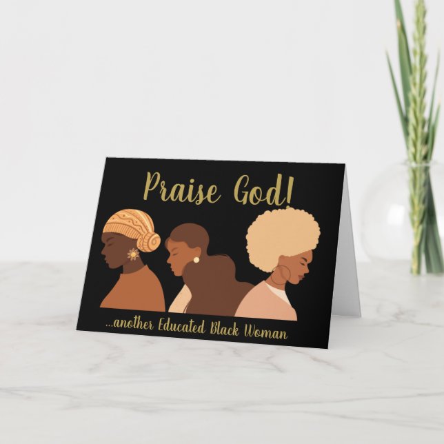 Outro Cartão de Graduação de Mulher Negra Educada (Frente)