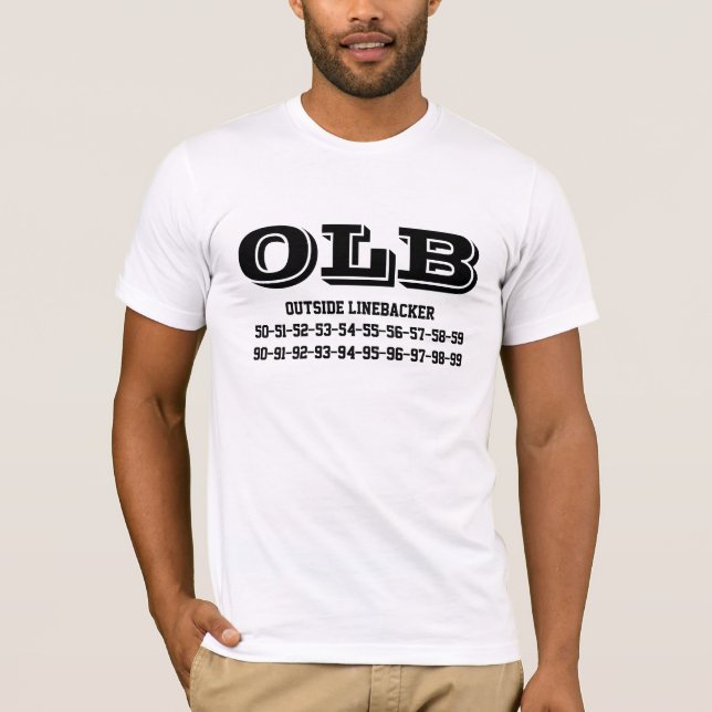 Outside linebacker jersey numbers T-shirt (Frente)