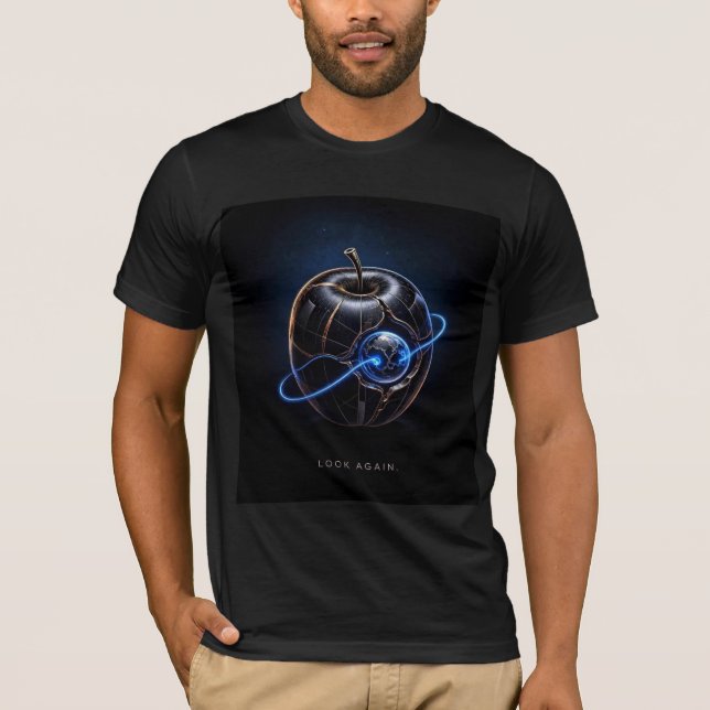 OUTTA SPACE — Blue Apple: Piercing Planet T-Shirt (Frente)