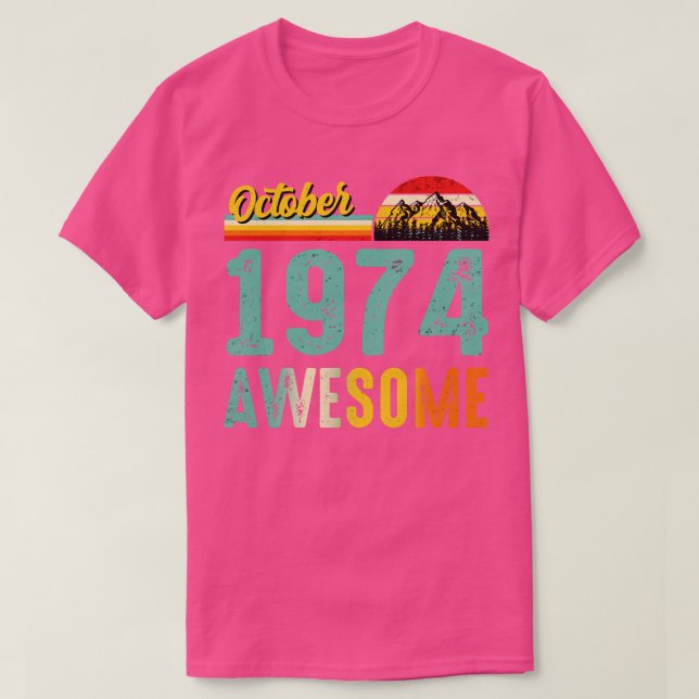 Outubro de 1974 Camisa de Presente de Aniversário  (Frente do Design)