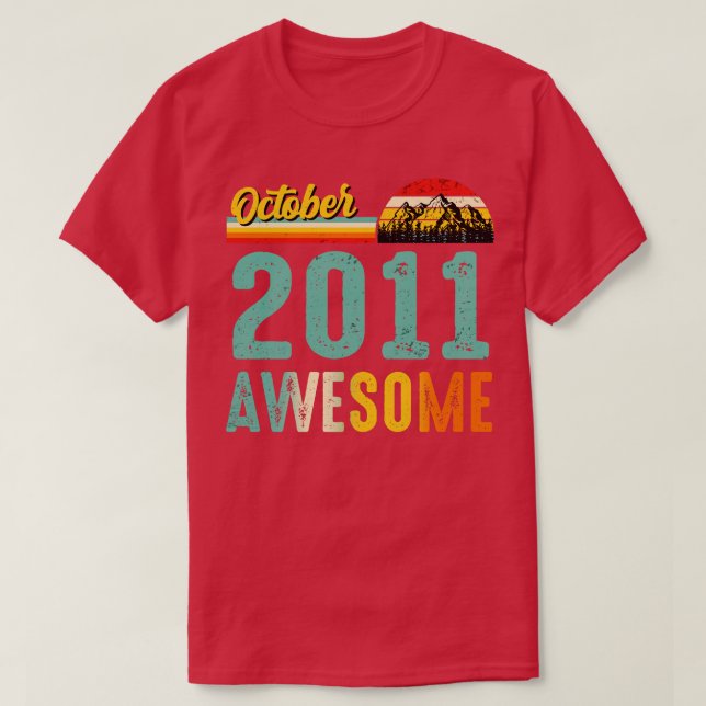 Outubro de 2011 Camisa de Presente de Aniversário  (Frente do Design)