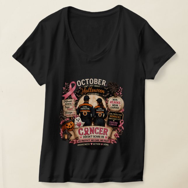 Outubro Heróis™ | Proteção Civil Camiseta de Consc (Postura )