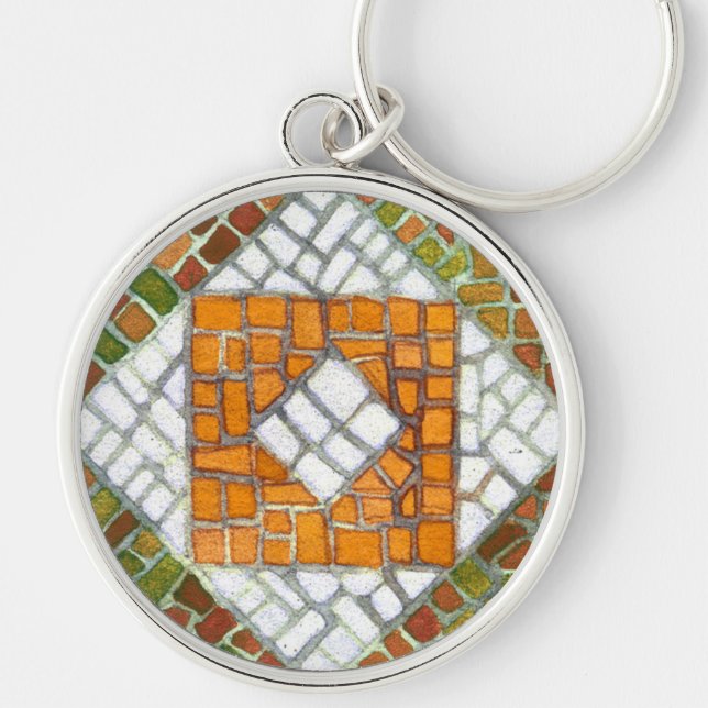 OUTUMN MOSAIC Premium Round Chaveiro (Frente)