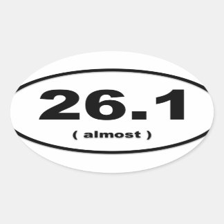 Oval 26.1 Adesivo "Quase" engraçado para-choques marato