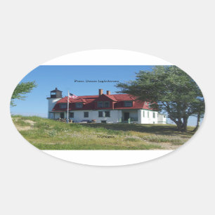 Oval Adesivo Betsie Lighthouse