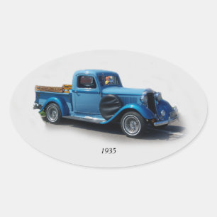 Oval Adesivo Blue Pickup Truck em 1935