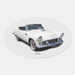 Oval Adesivo branco clássico de carro 1955
