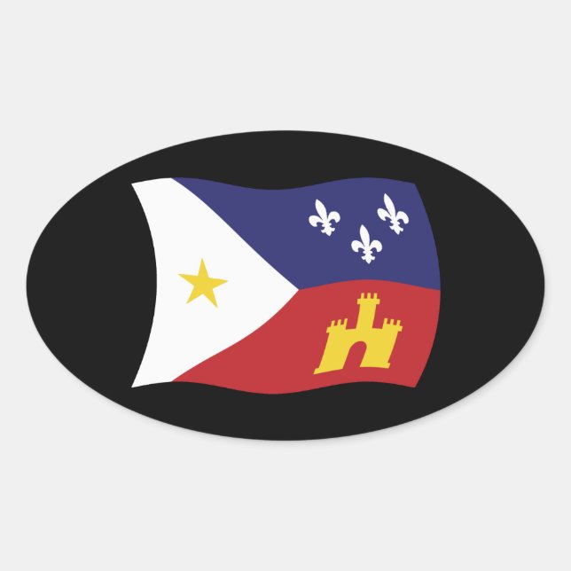 Oval Adesivo da Bandeira da Acadiana (Frente)