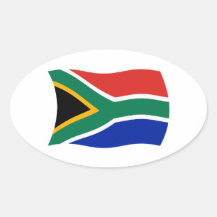 Oval Adesivo da Bandeira da África do Sul