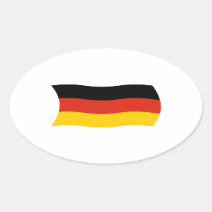 Oval Adesivo da Bandeira da Alemanha