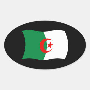 Oval Adesivo da Bandeira da Argélia