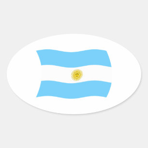 Oval Adesivo da Bandeira da Argentina