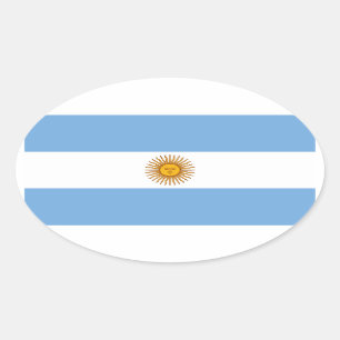 Oval Adesivo da Bandeira da Argentina (Oval)