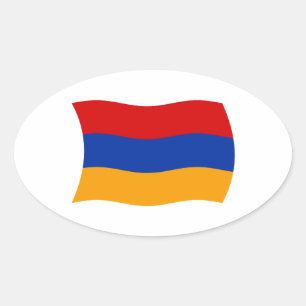 Oval Adesivo da Bandeira da Armênia