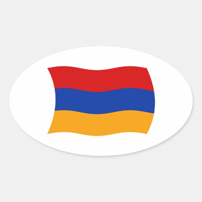Oval Adesivo da Bandeira da Armênia (Frente)
