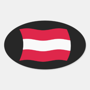 Oval Adesivo da Bandeira da Áustria