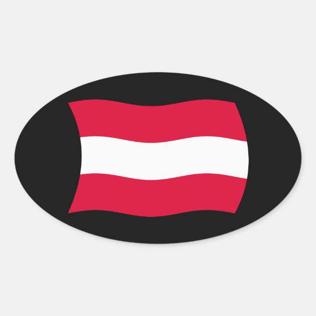 Oval Adesivo da Bandeira da Áustria (Frente)