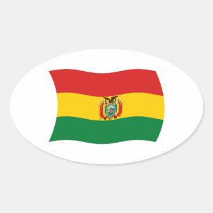 Oval Adesivo da Bandeira da Bolívia