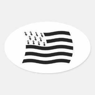 Oval Adesivo da Bandeira da Bretanha